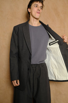 suit jacket in dark green cotton wool buff cloth