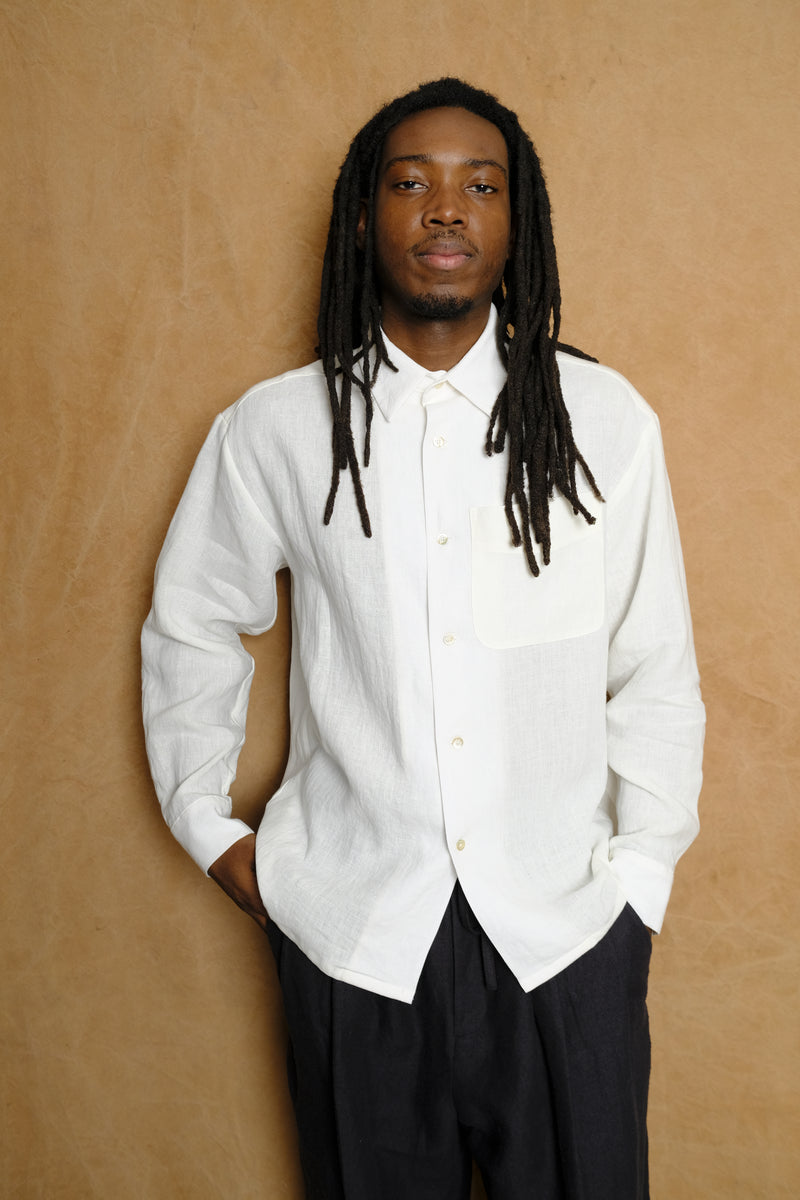 one pocket shirt in white