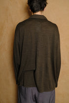 wool jersey twisted polo shirt in brown