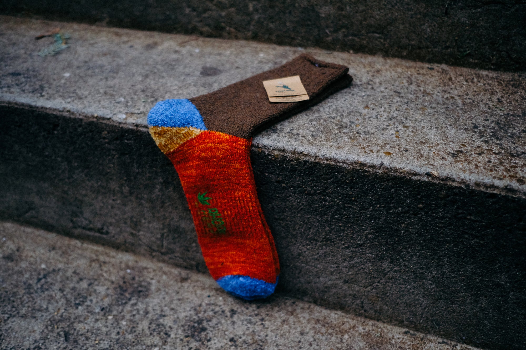 brown/red wool sock