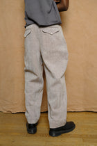 perlman trouser in wool/cotton brown melange herringbone