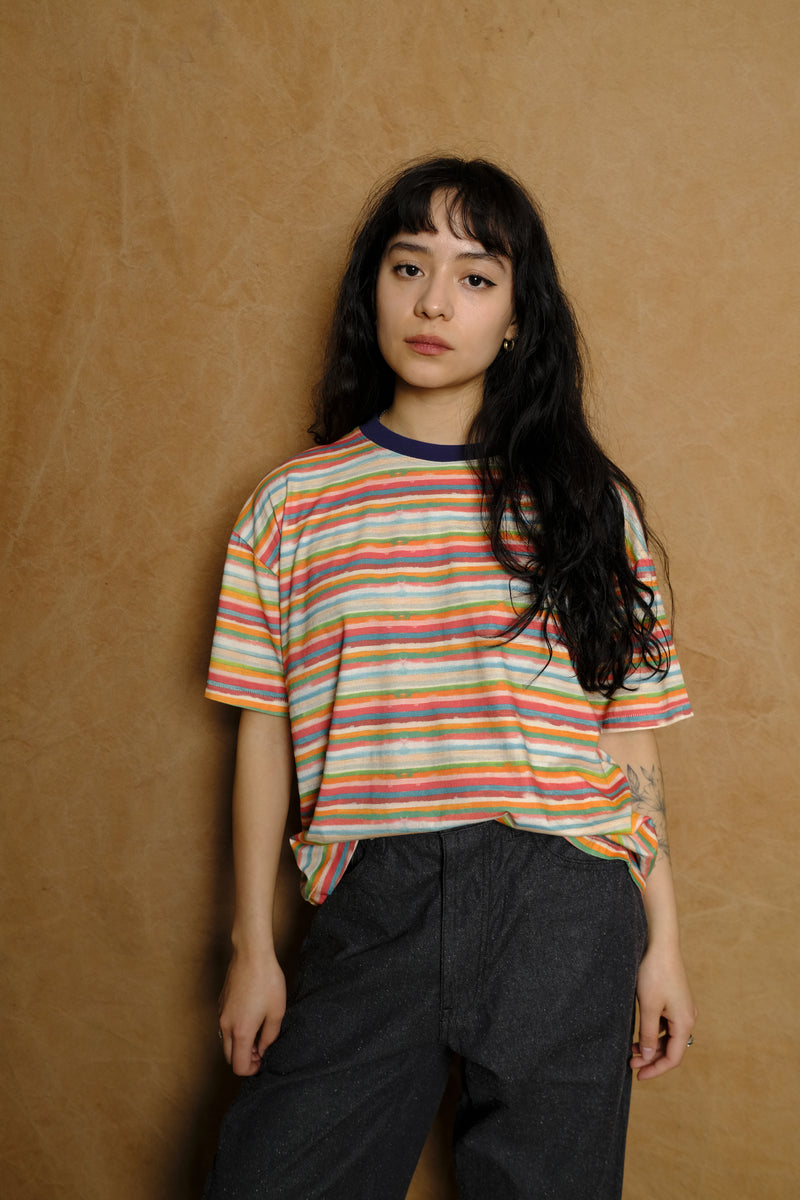 ss t-shirt in painted stripe
