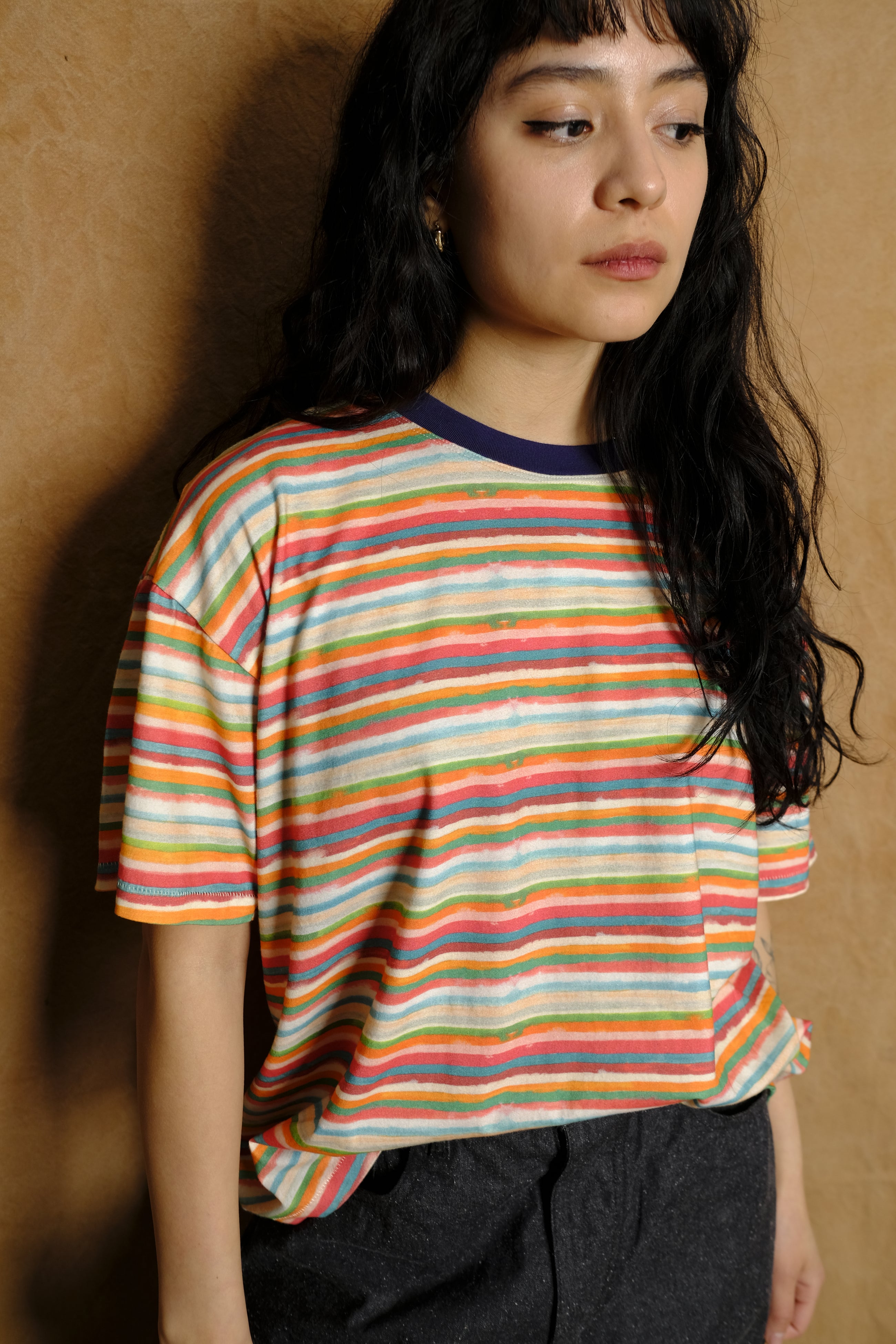 ss t-shirt in painted stripe