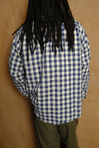 giorgio work shirt in linen gingham