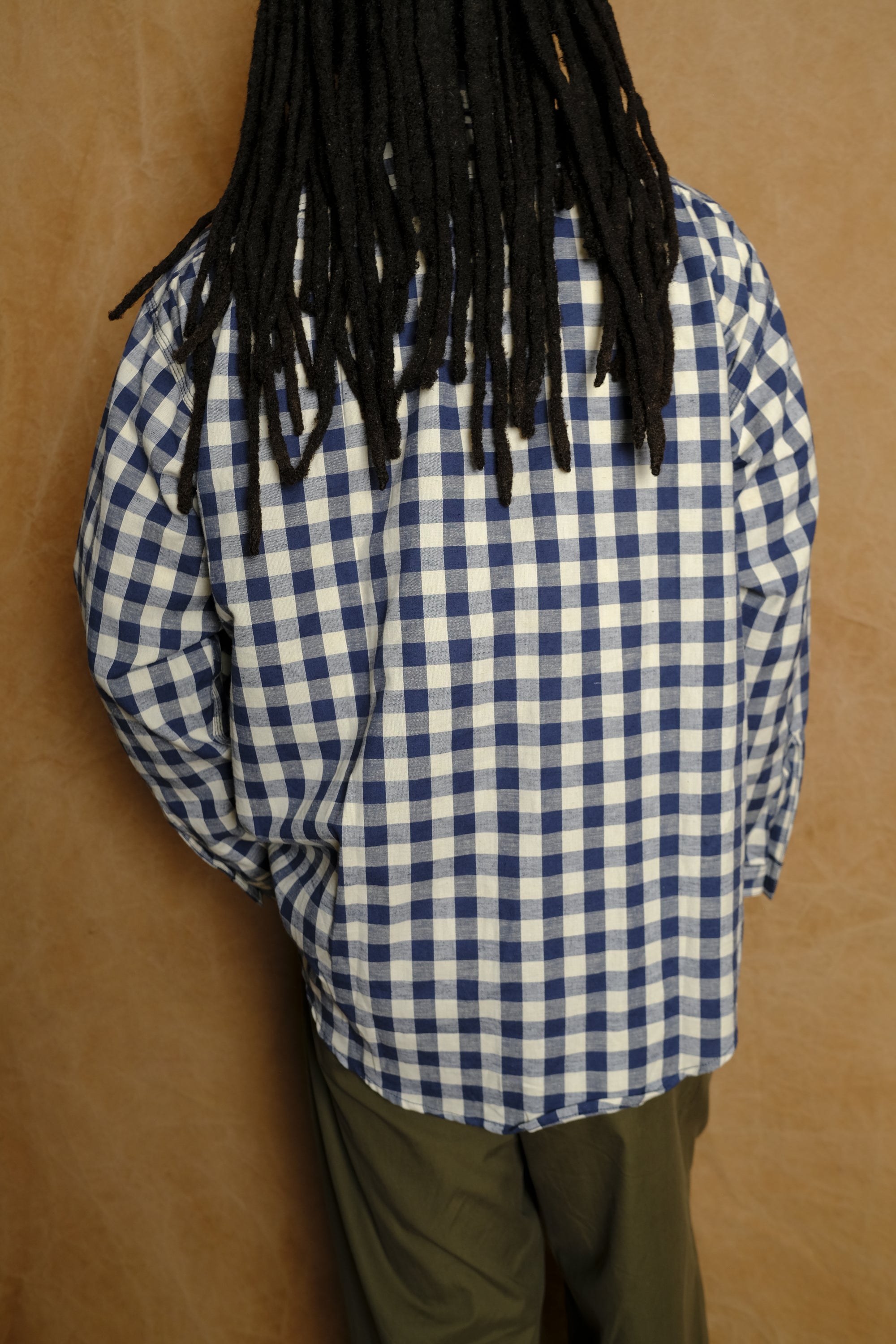 giorgio work shirt in linen gingham