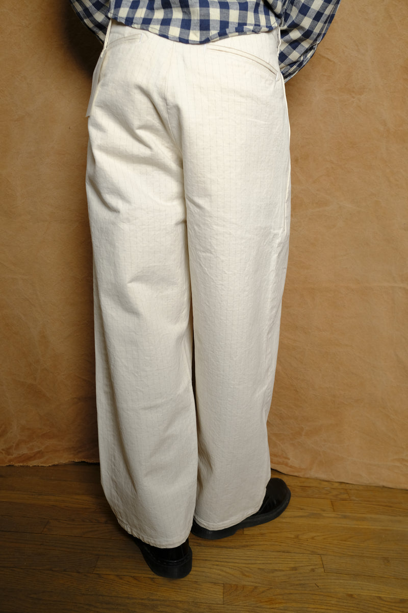 ekusy pant in natural military surplus cotton ripstop