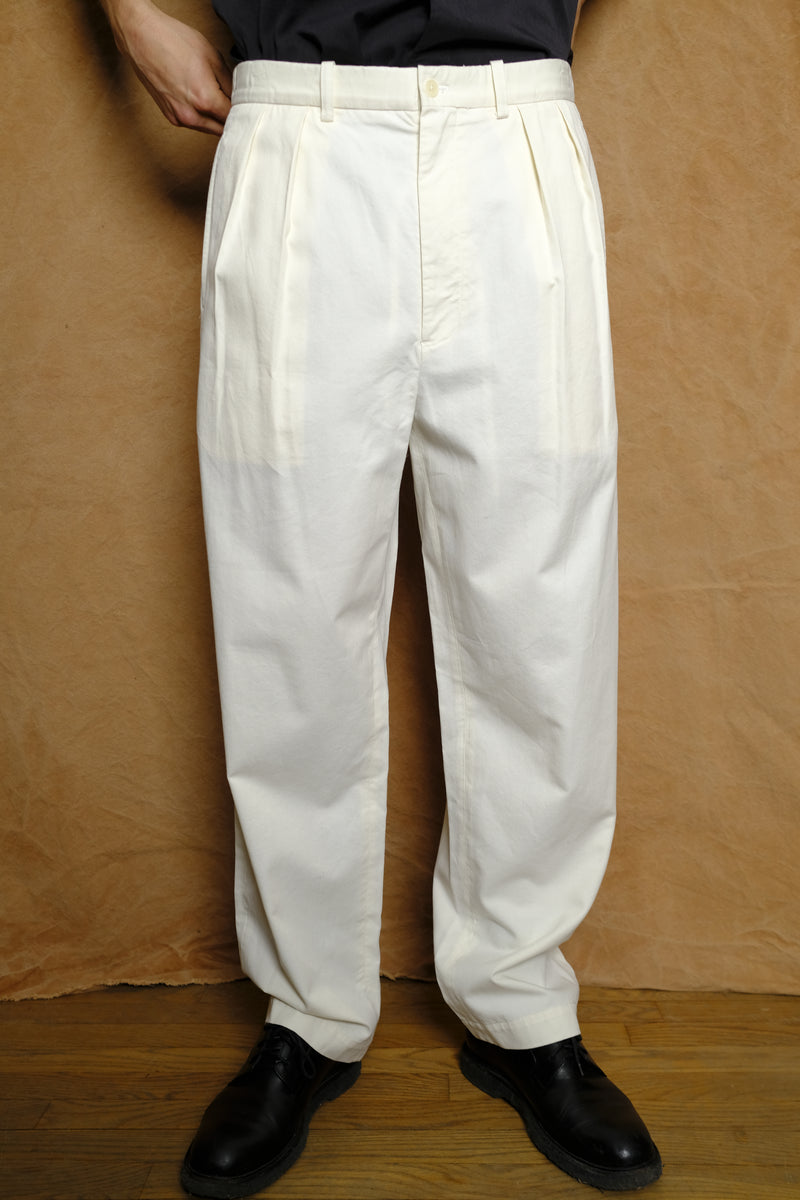 organic cotton tencel chino trouser in white