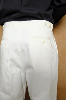 13oz organic cotton denim adjuster trouser in white