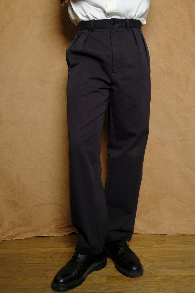 organic cotton tencel chino trouser in navy