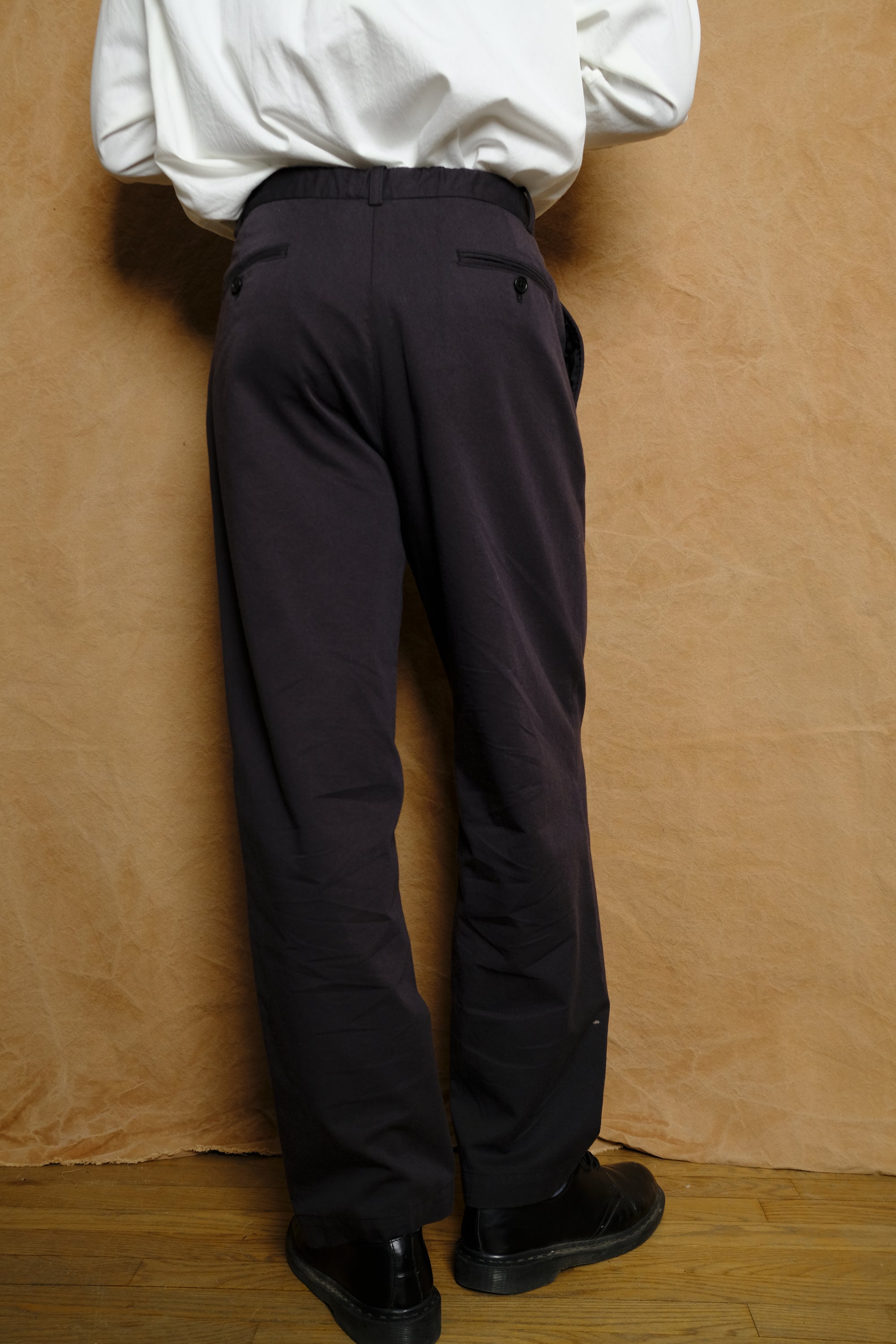 organic cotton tencel chino trouser in navy
