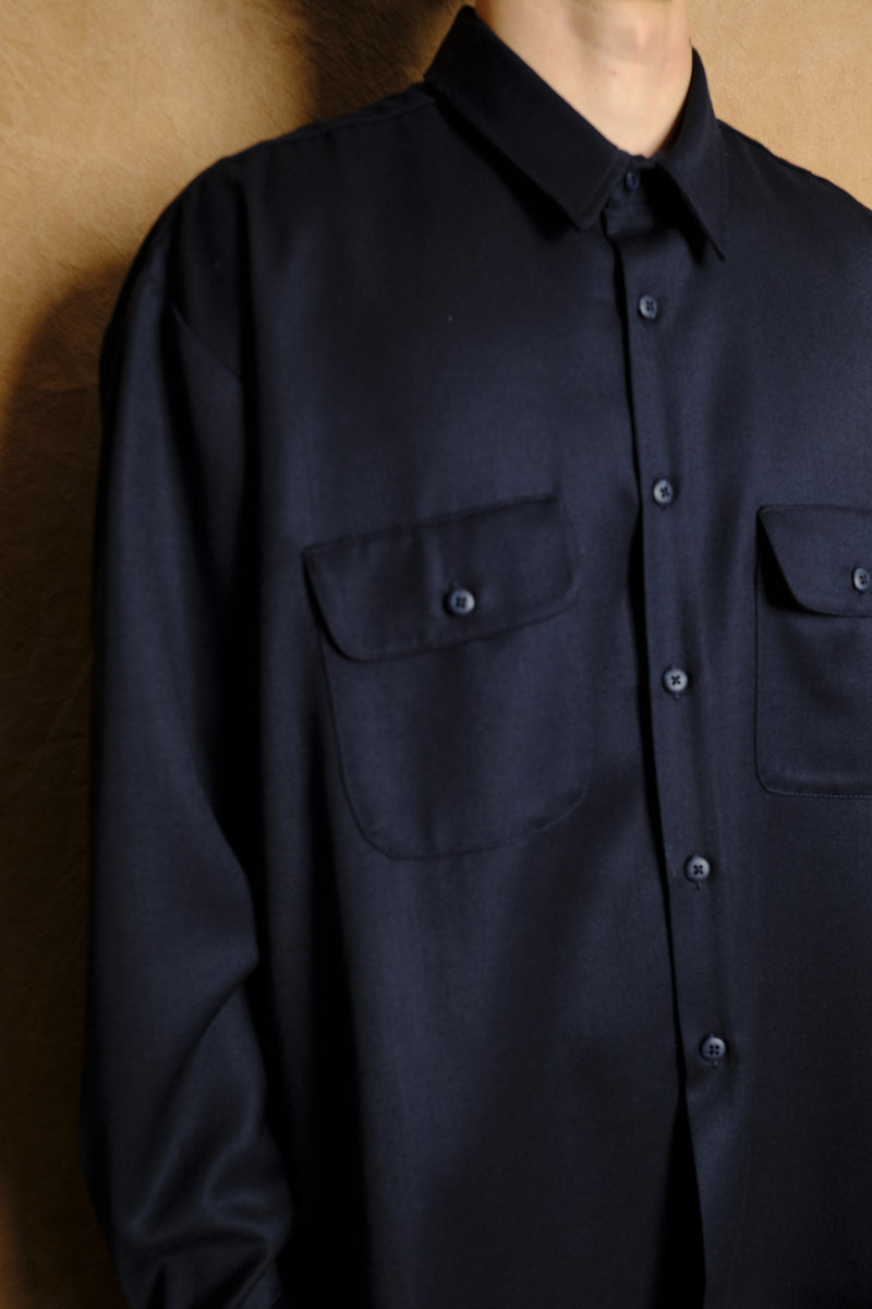 david kelly shirt in gabardine wool