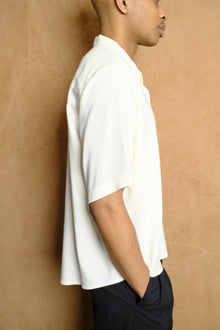 the coltrane shirt in creme cotton twill