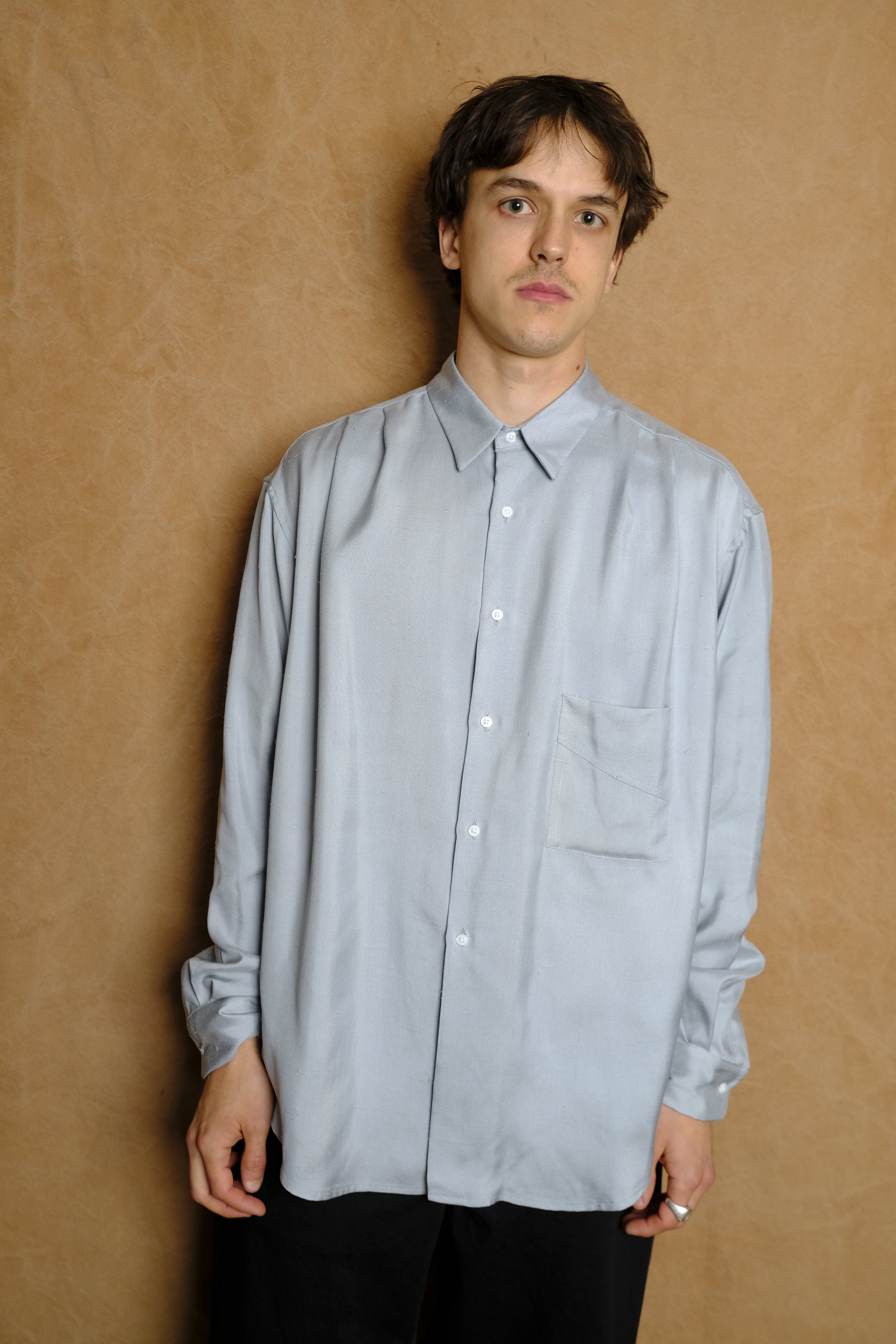 harlem shirt in silk dupioni