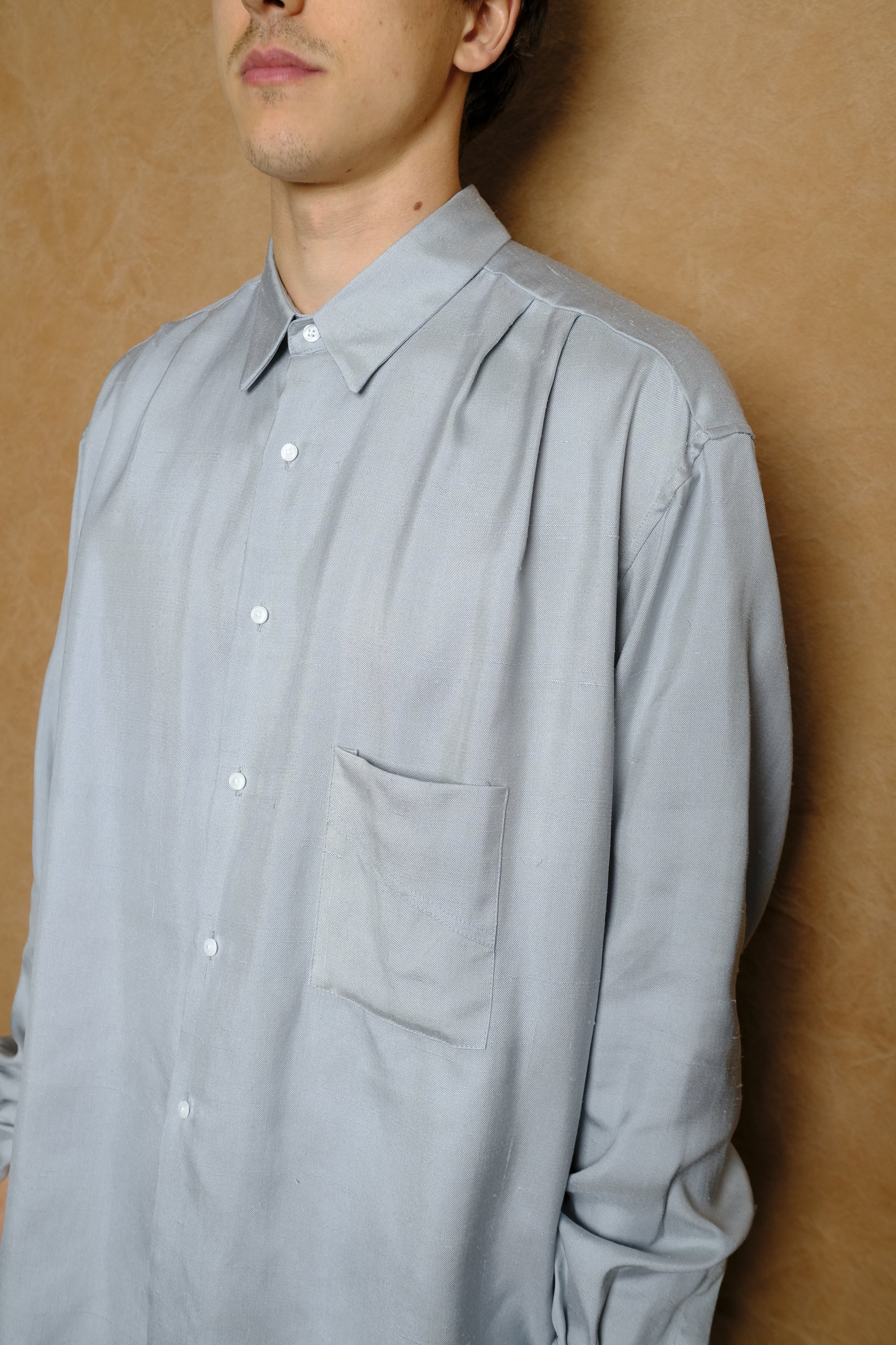 harlem shirt in silk dupioni