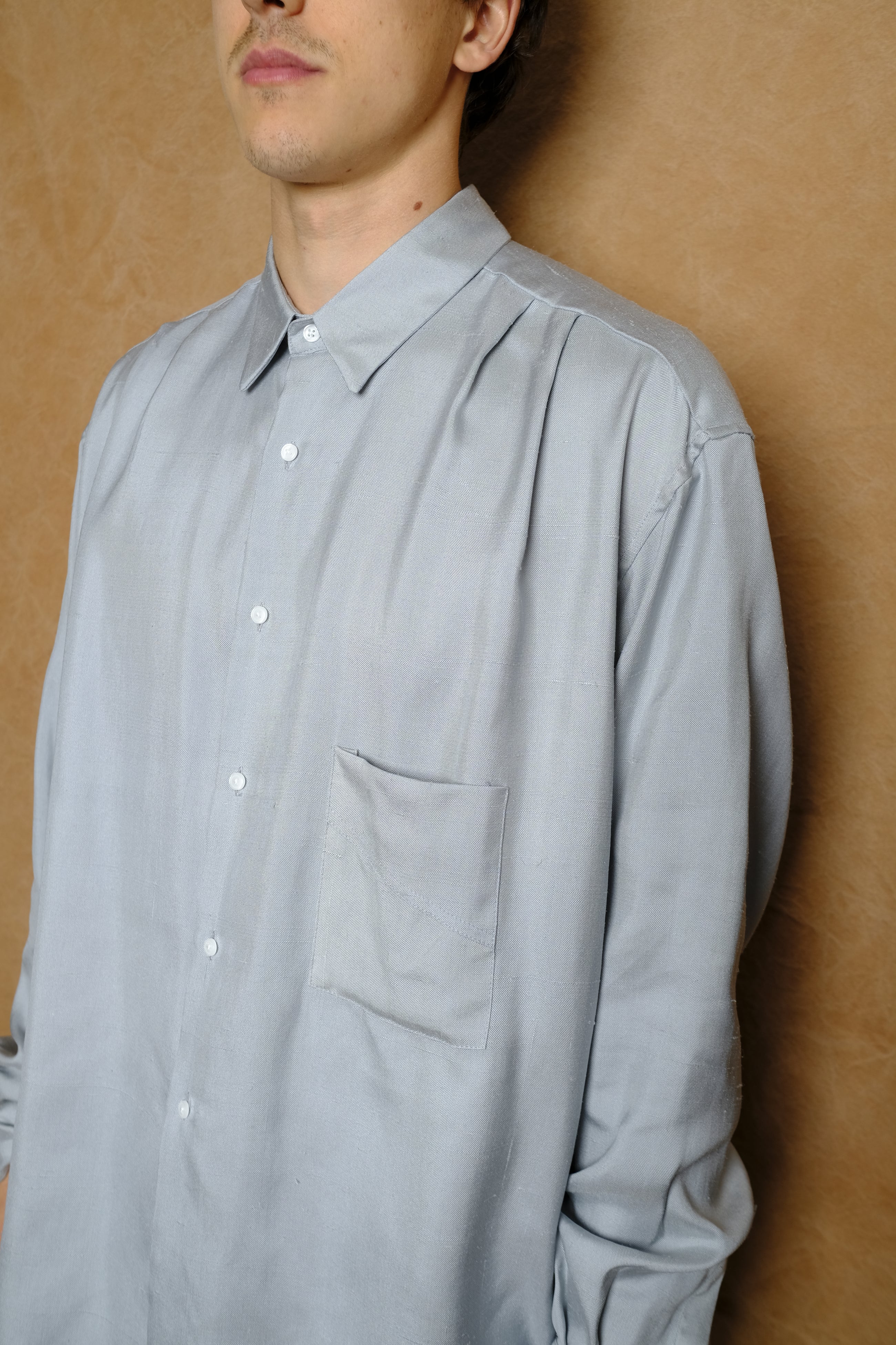 harlem shirt in silk dupioni