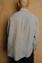 italian collar long sleeve shirt in brown hemp