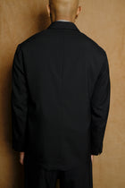 double breasted jacket in black tropical wool