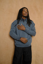 polo sweatshirt in washed black