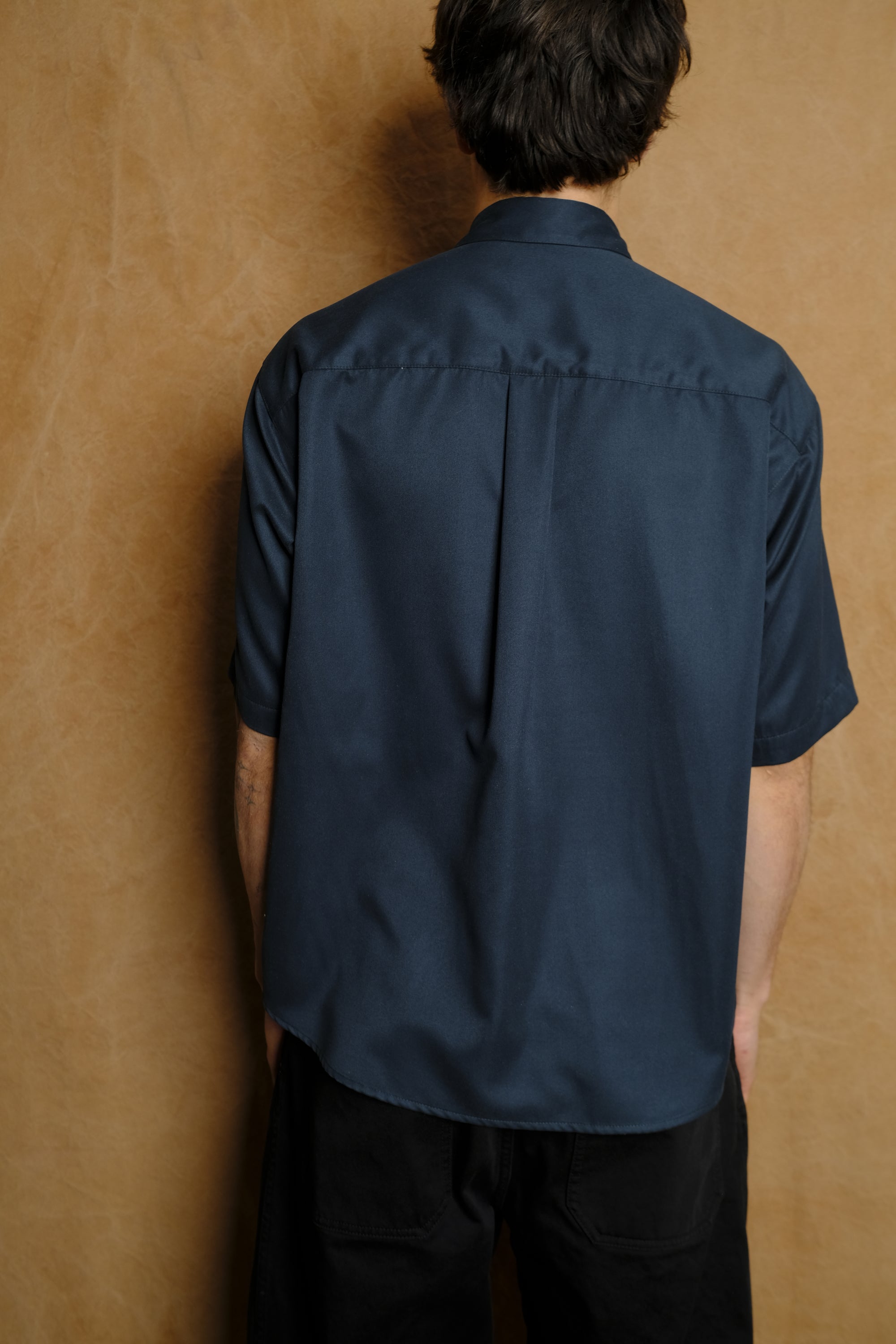 the coltrane shirt in teal cotton twill