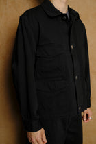 work jacket in black cotton katsuragi