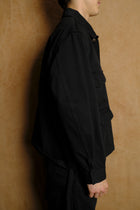 work jacket in black cotton katsuragi
