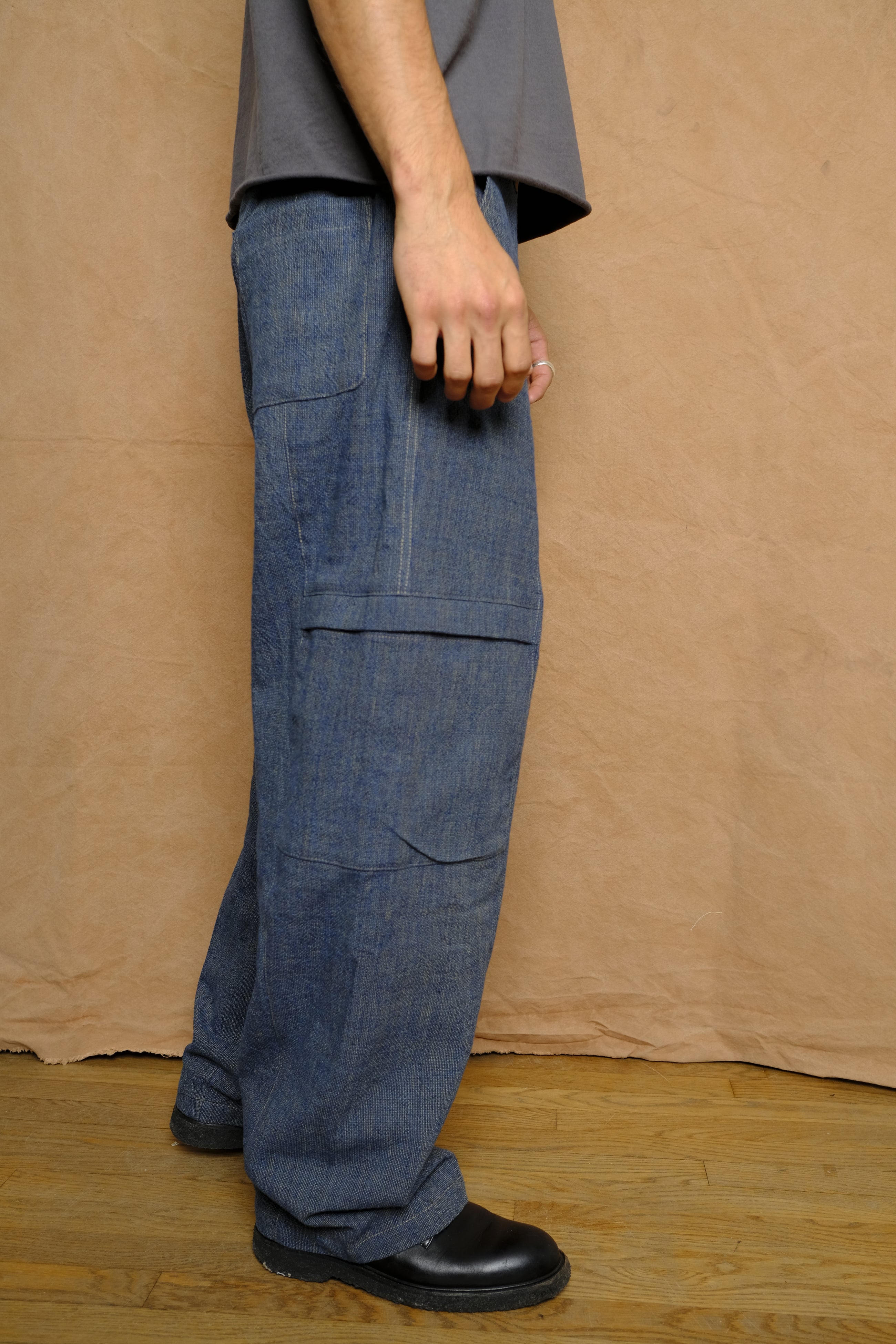 tae pant in shimo-furi dungaree