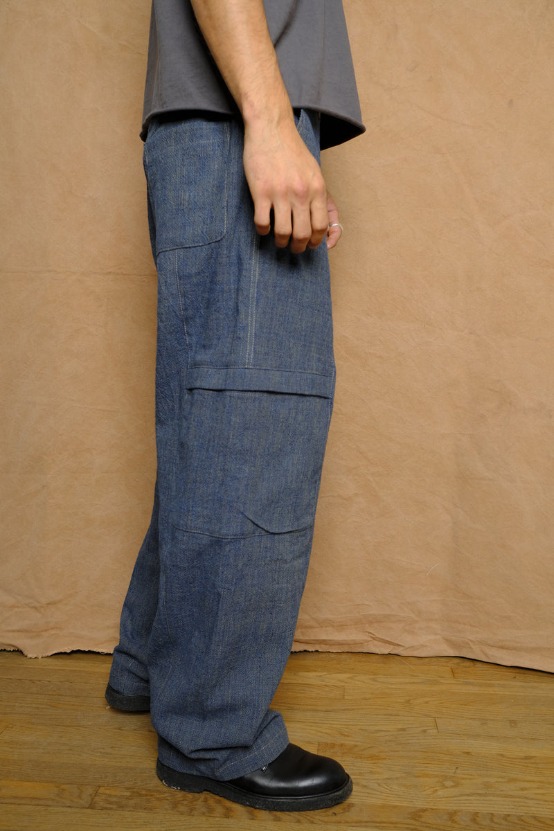 tae pant in shimo-furi dungaree