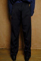 wool satin layer trousers in navy