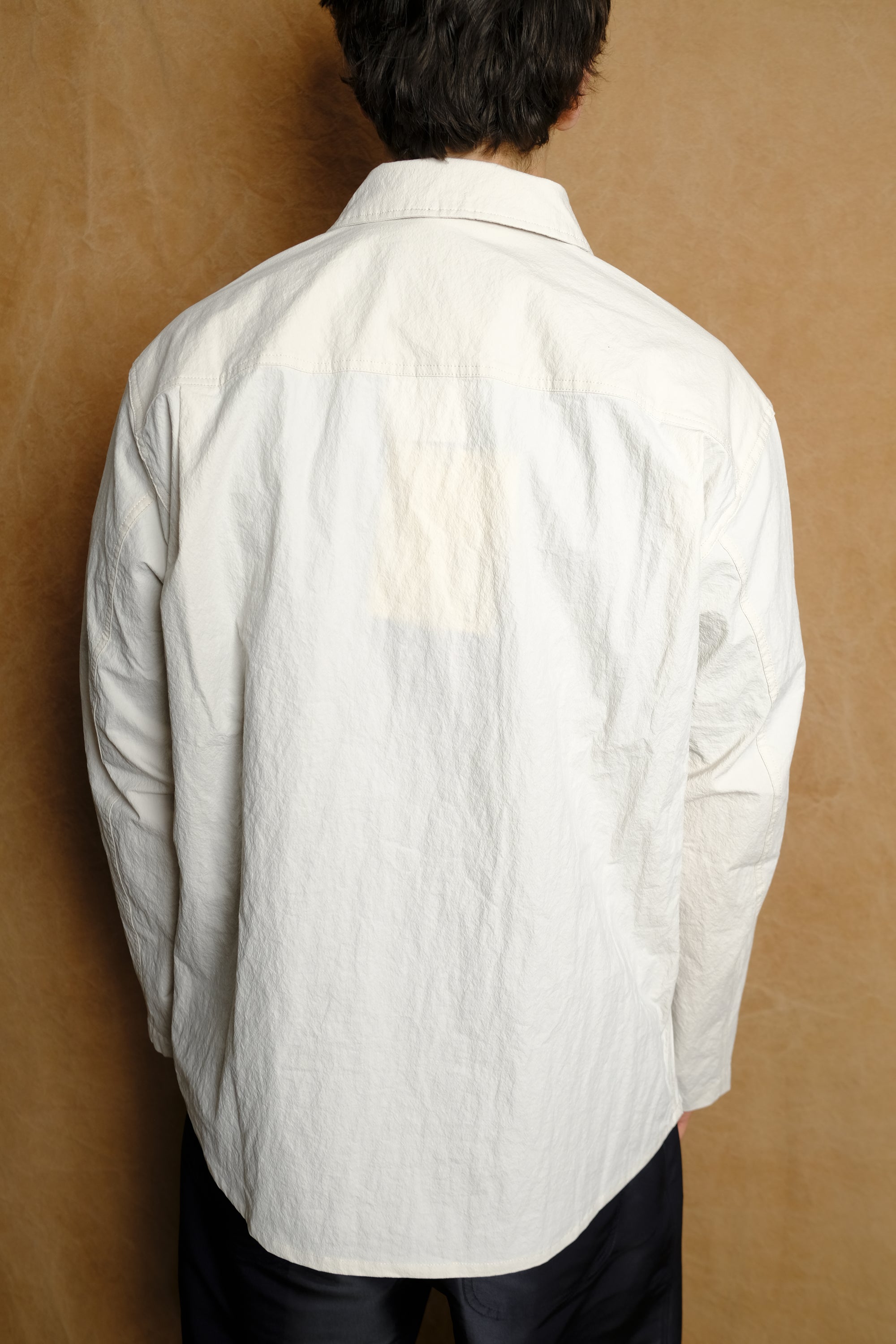 cotton nylon french shirt in ivory