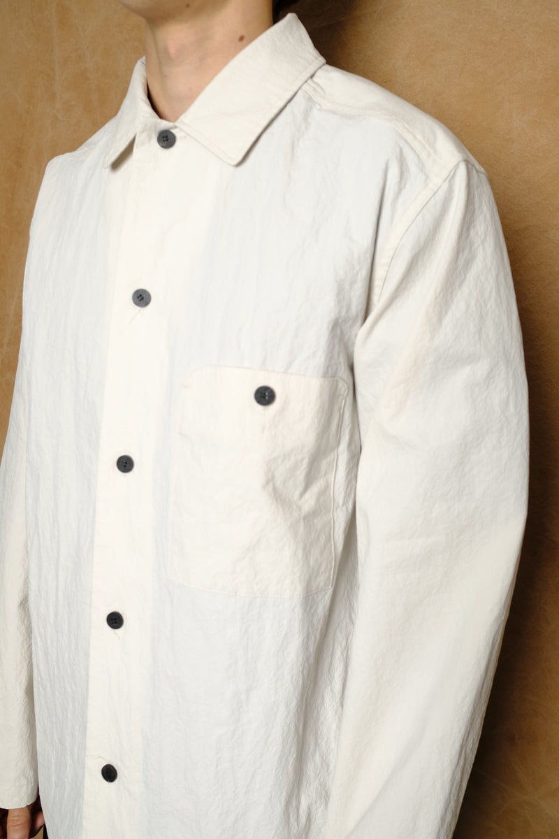 cotton nylon french shirt in ivory