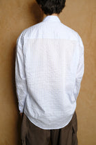 wrist patch slouch shirt in sax stripe