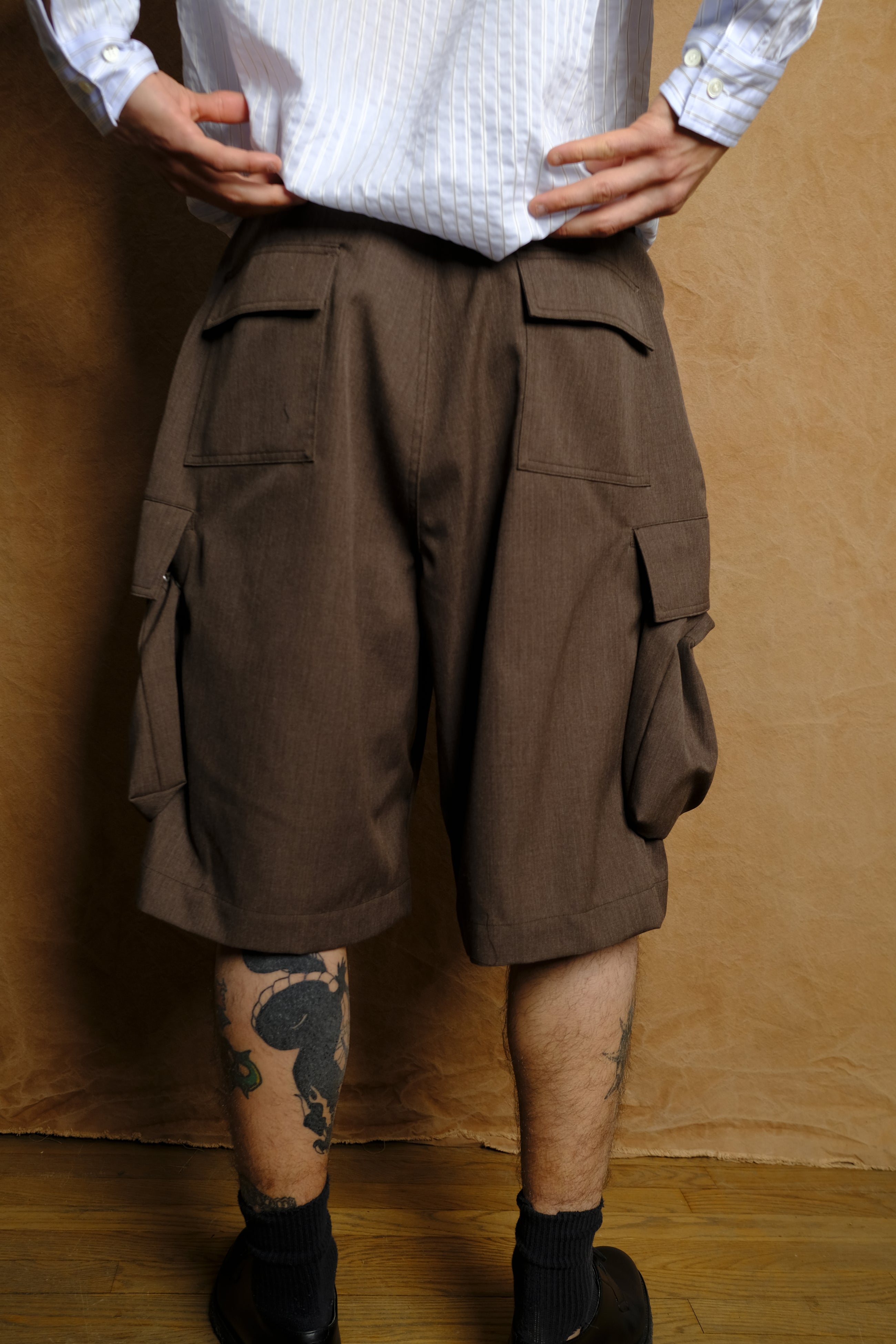 kinchaku wool trunks in brown