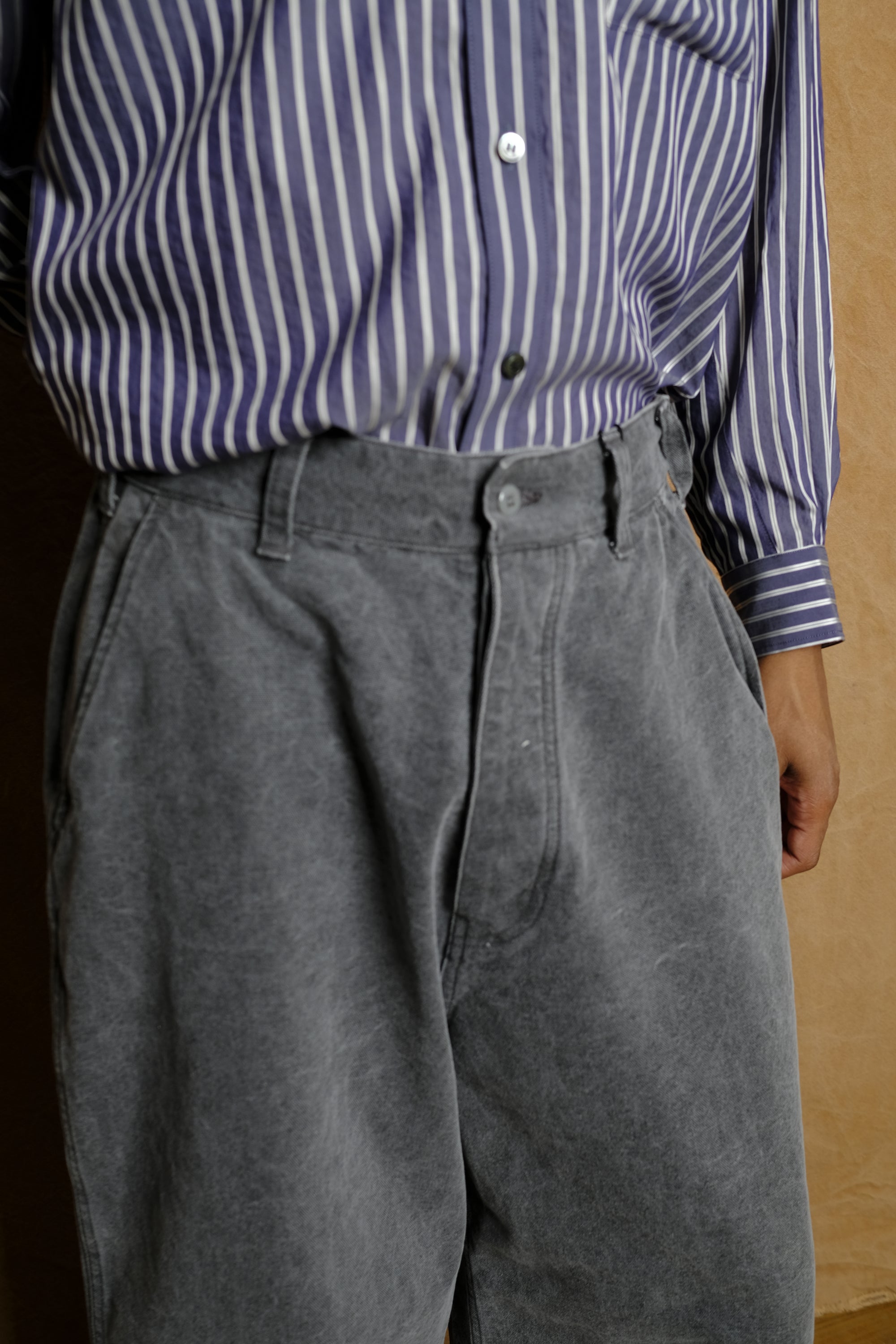 fresh man duck wide pants in gray