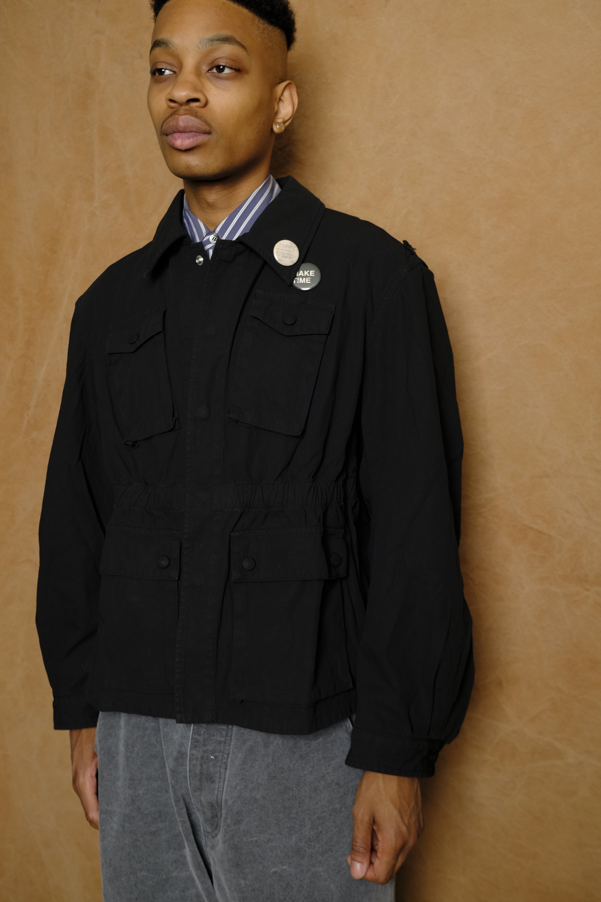 foreman military jacket in black