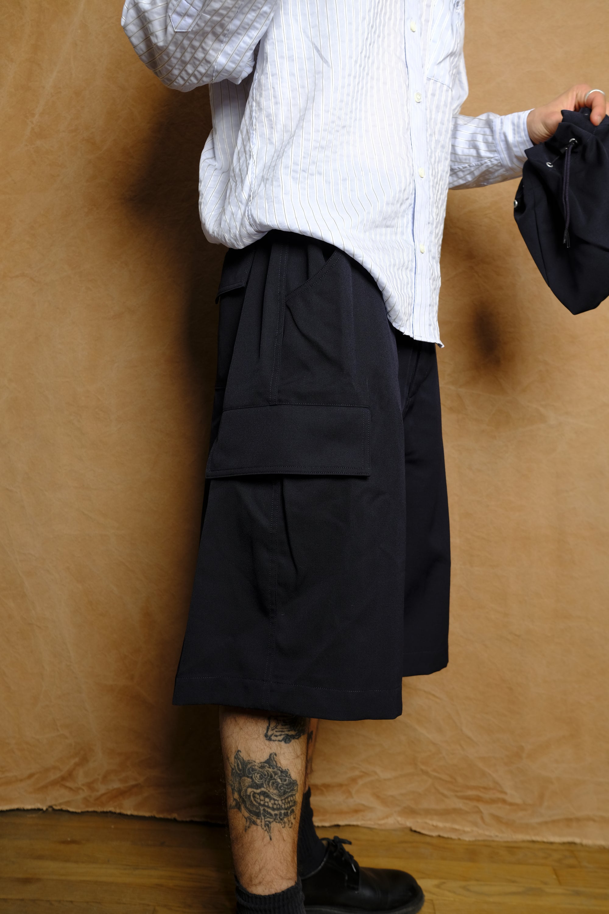 kinchaku wool trunks in navy