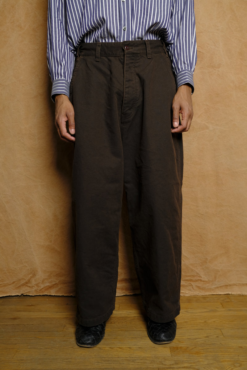 fresh man duck wide pants in brown