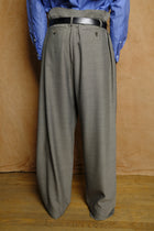 double inverted tuck trouser in grey