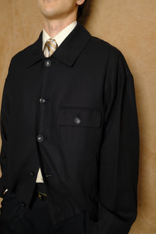 bubble hem blouson in charcoal grey