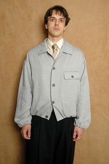 bubble hem blouson in light grey