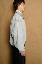 bubble hem blouson in light grey