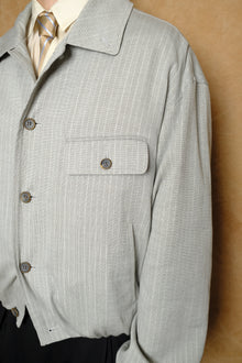 bubble hem blouson in light grey