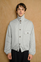 bubble hem blouson in light grey