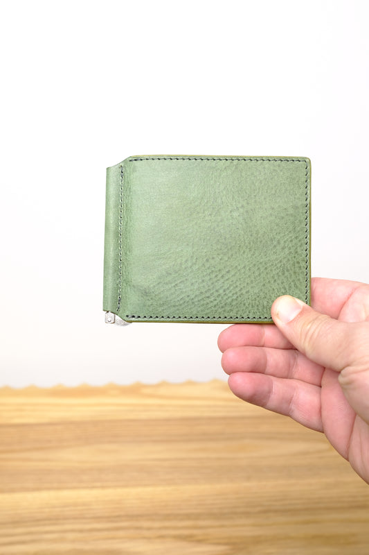 money clip wallet in green