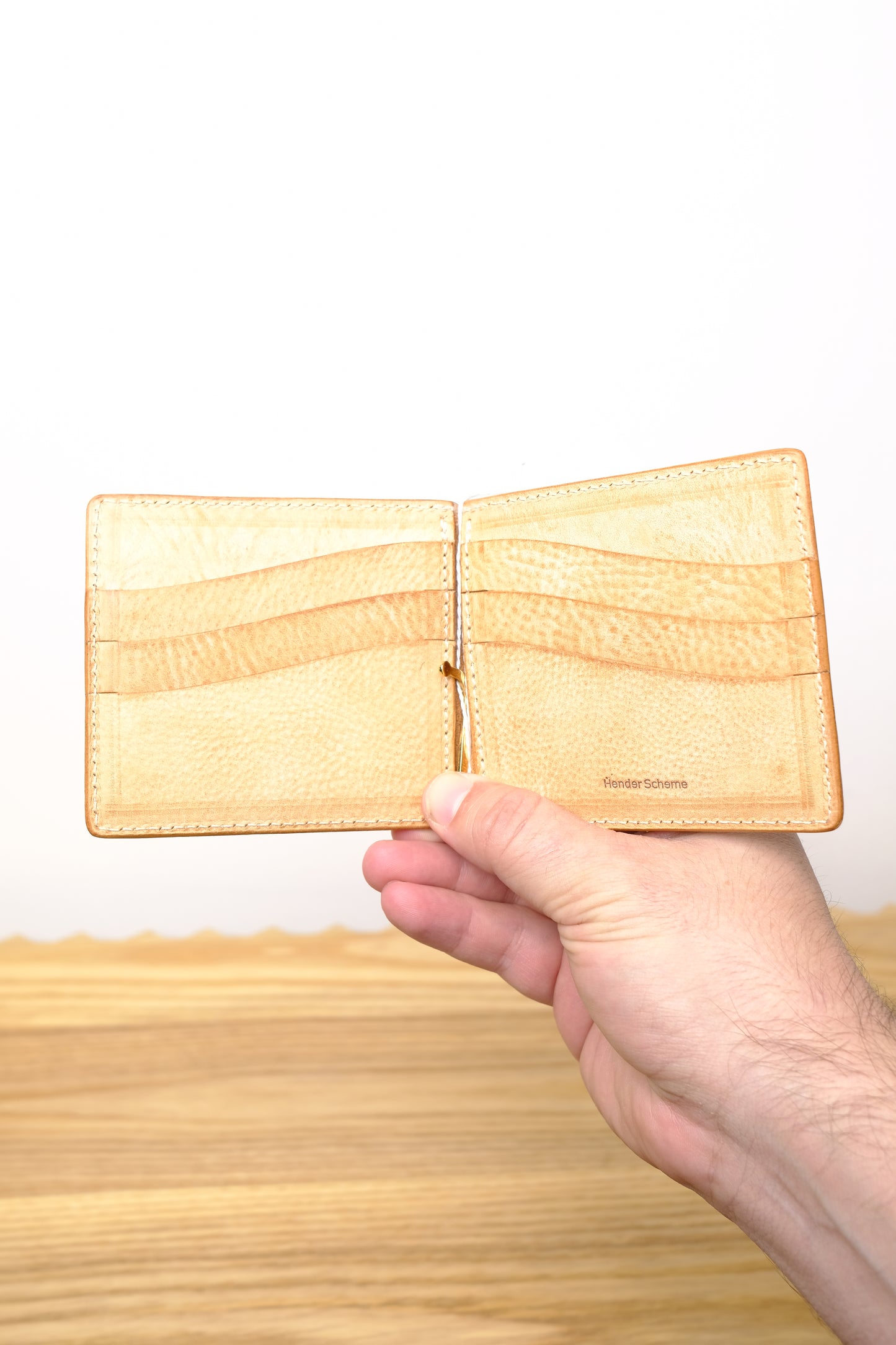 money clip wallet in natural