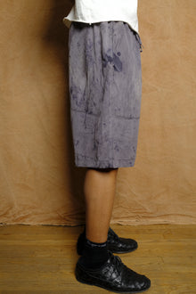 drawstring shorts in dyed silk