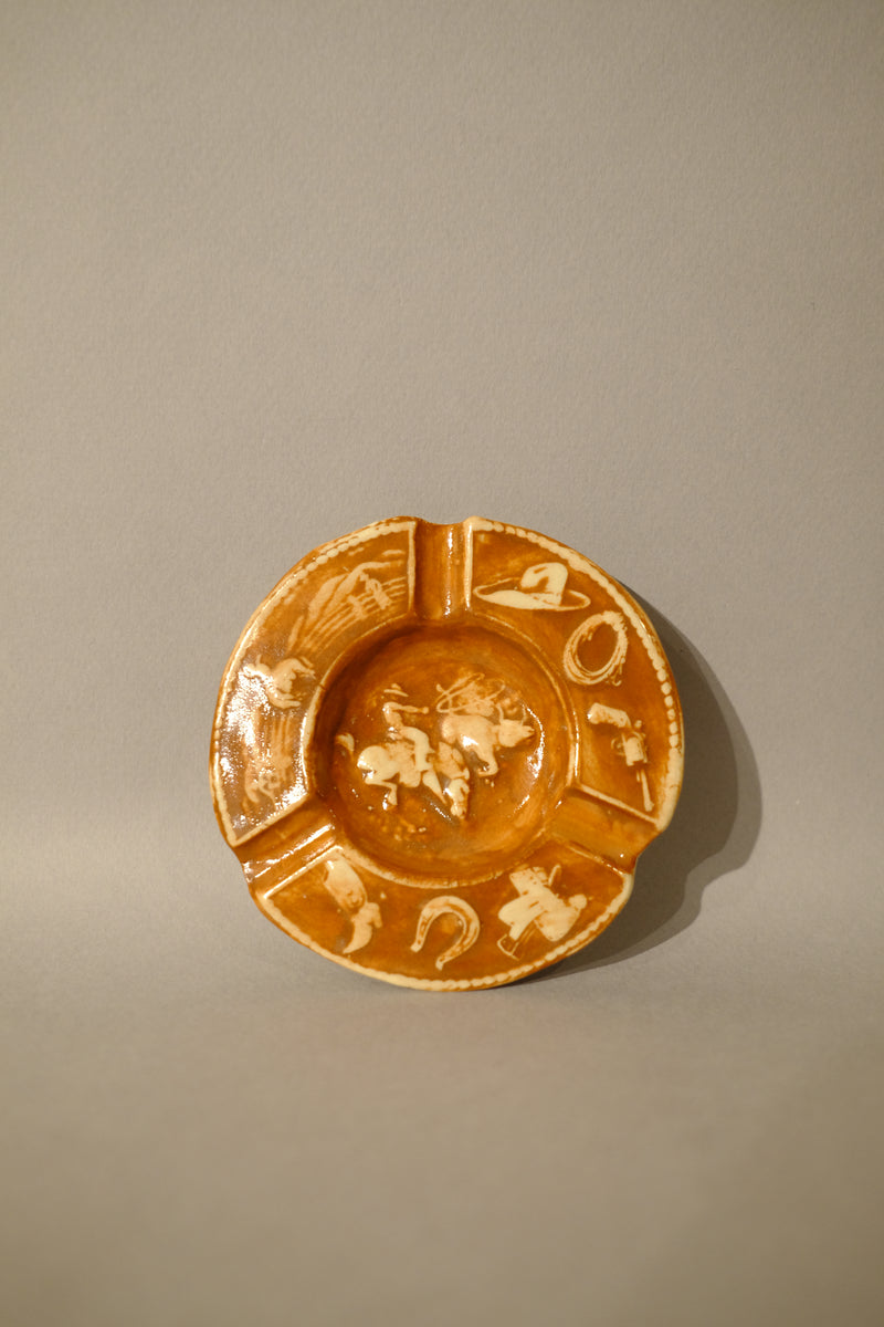all things cowboy ashtray in fancy orange