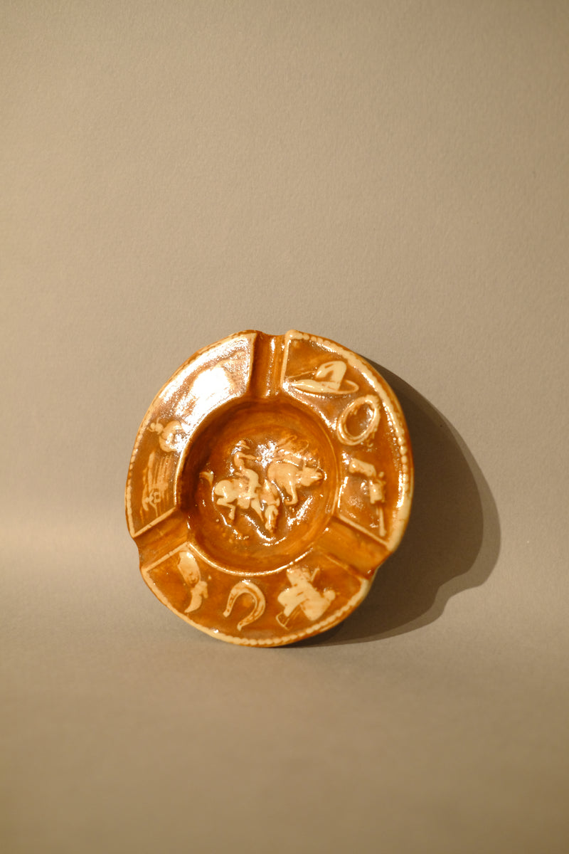all things cowboy ashtray in fancy orange