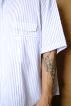 the coltrane shirt in blue stripe seersucker