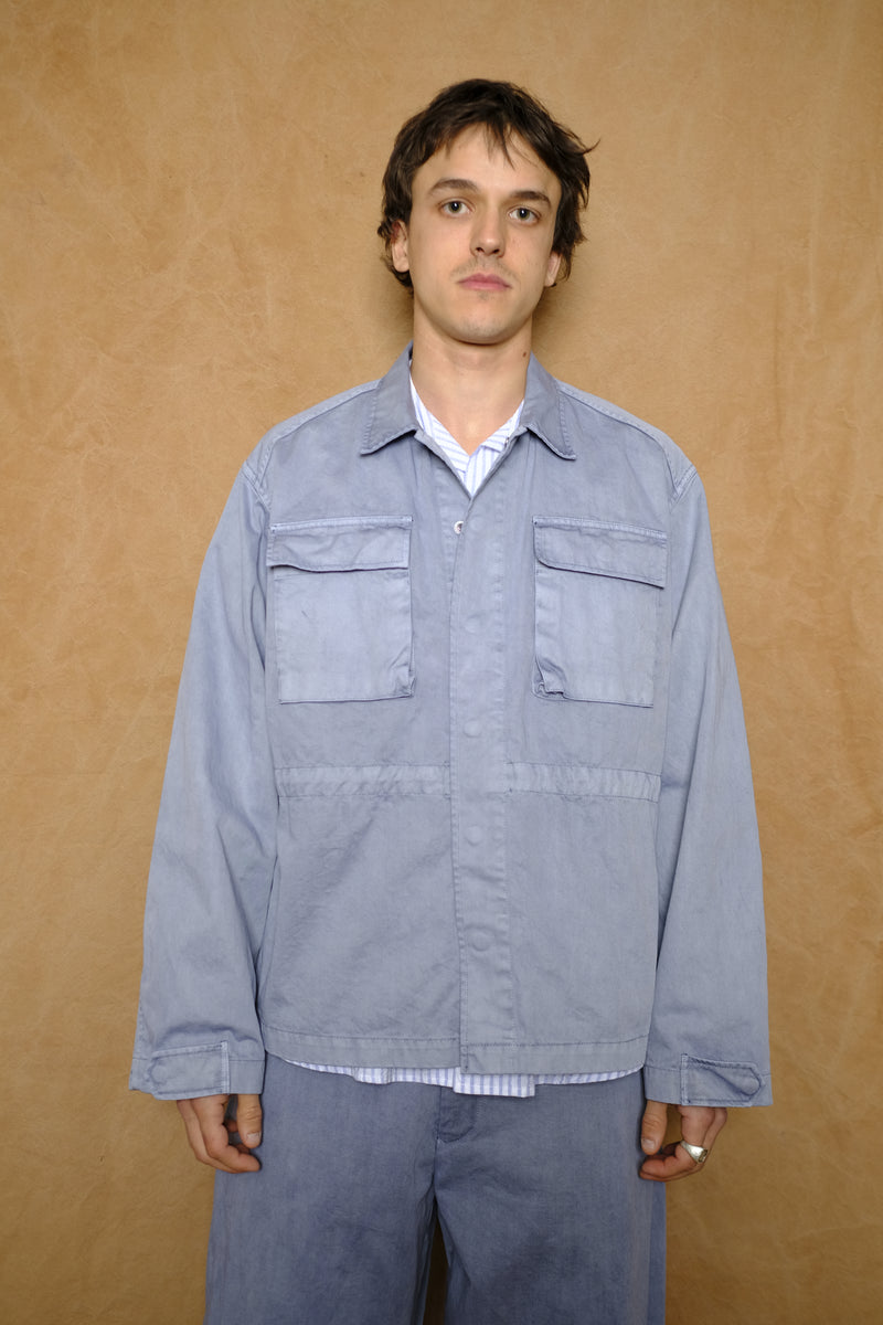organic chino utility shirt in nasukon