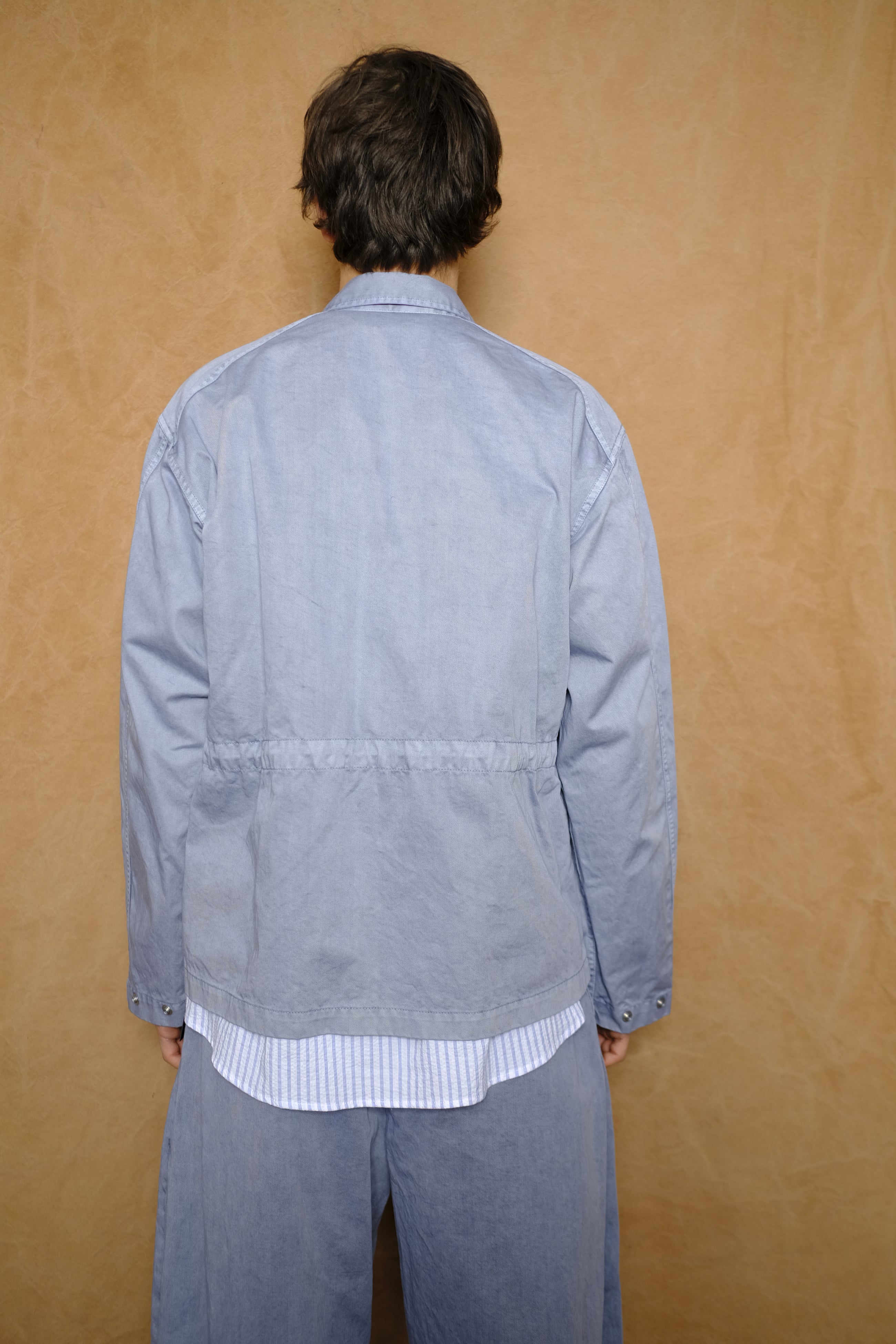 organic chino utility shirt in nasukon